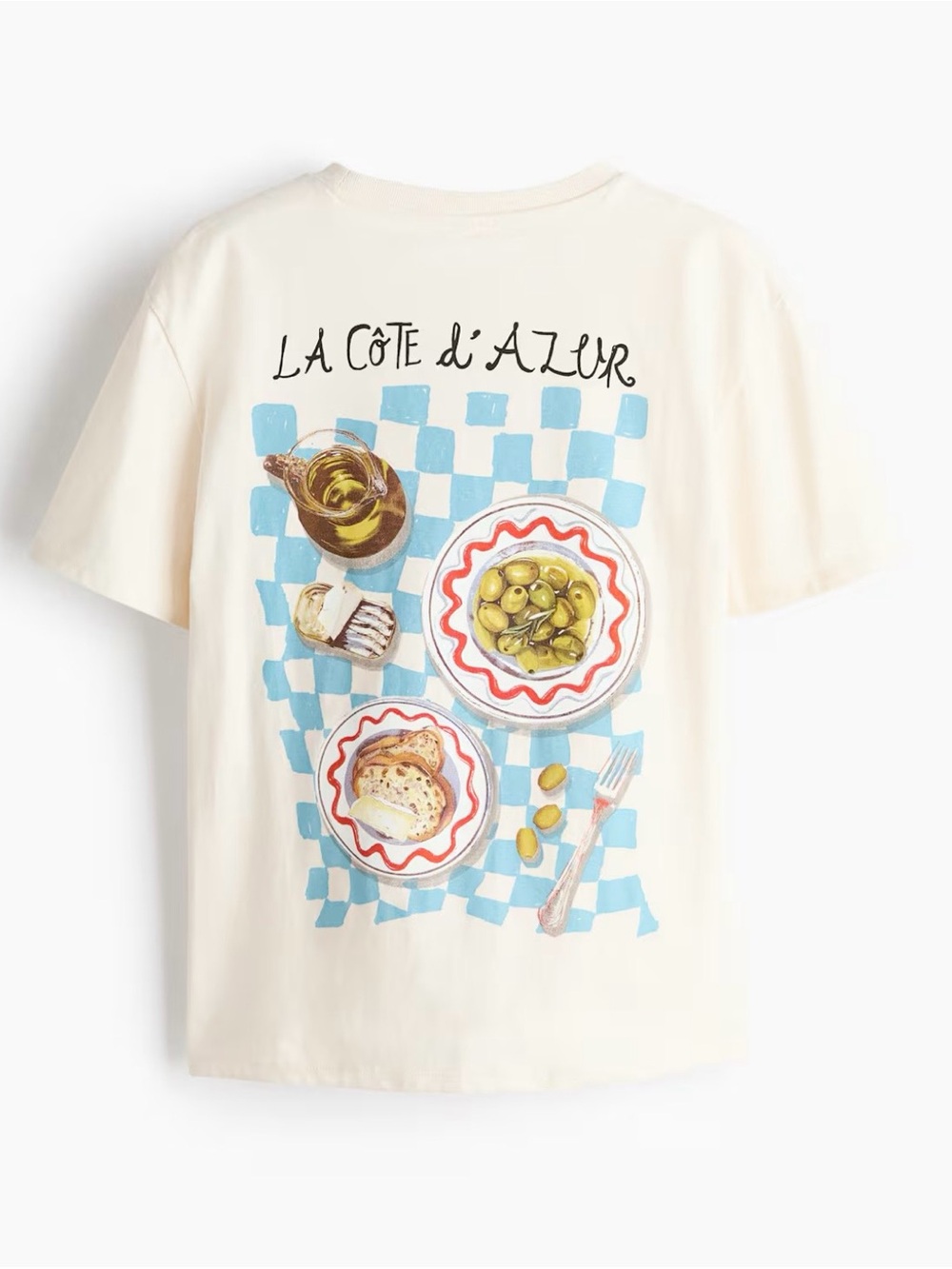 Cream 'La Côte d'Azur' Graphic Tee